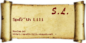 Spáth Lili névjegykártya