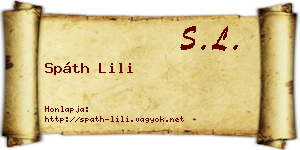 Spáth Lili névjegykártya